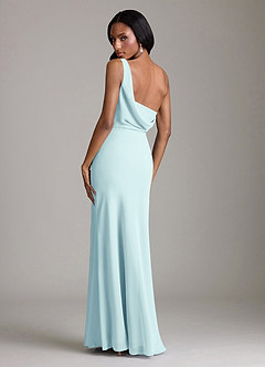 Azazie Madelyn Bridesmaid Dresses Sea Glass Mermaid One Shoulder Chiffon Convertible Dress image10