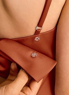 Azazie Joella Junior Formal Flower Girl Klänningar Klä A-Line i Matt satäng Plisserad image7