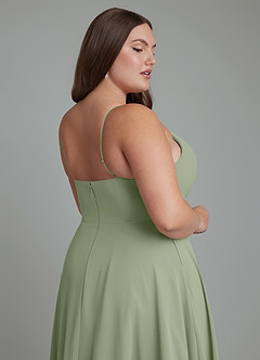 Azazie Amani Bridesmaid Dresses Pistachio A-Line Pleated Chiffon Dress image13