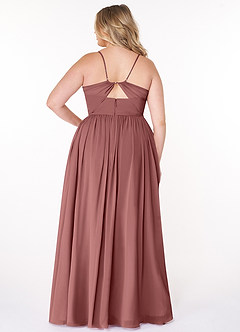 Azazie Cora Bridesmaid Dresses Desert Rose A-Line Pleated Chiffon Dress image7