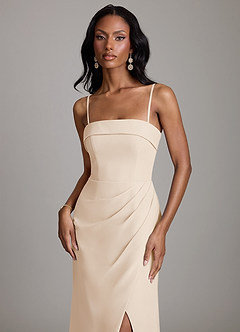 Azazie Aretha Bridesmaid Dresses White Alabaster A-Line Strapless Chiffon Dress image3