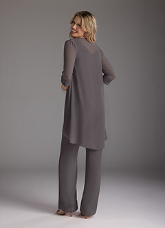 Azazie Maura Mother of the Bride Dresses Steel Grey Jumpsuit/Pantsuit Sequins Chiffon Dress image11