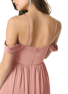 Azazie Morana Final Sale Rosette A-Line Off the Shoulder Stretch Satin Convertible Dress image9