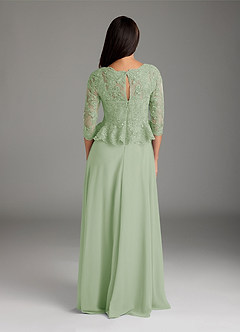 Azazie Averie Mother of the Bride Dresses Dusty Sage A-Line Boatneck Sequins Chiffon Dress image6