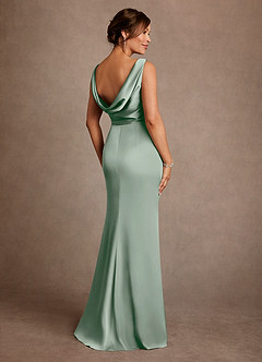 Azazie Baltimore Mère de la mariée Robes Robe Trapèze en Satin extensible Plissé Agave image2