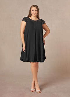Azazie Tess Mother of the Bride Dresses Black Empire Sequins Chiffon Dress image7