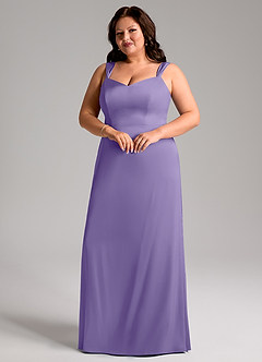 Azazie Denice Bridesmaid Dresses Tahiti Sheath Pleated Stretch Satin Dress image2