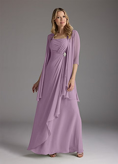 Azazie Weisz Mother of the Bride Dresses Wisteria A-Line Square Neckline Pleated Chiffon Dress image1