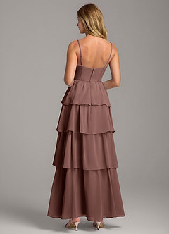 Azazie Alanna Brautjungfernkleider A-Linie Herzausschnitt Chiffon Kleid Espresso image7