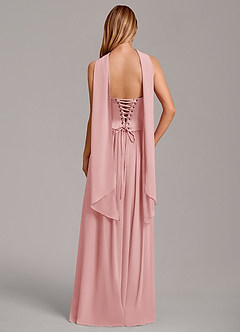 Azazie Cadence Bridesmaid Dresses Powder Pink A-Line Corset Stretch Satin Convertible Dress image4