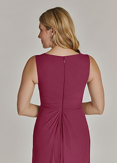Azazie Manuella Mother of the Bride Dresses Mulberry A-Line V-Neck Pleated Chiffon Dress image15