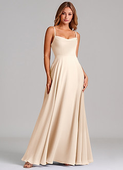 Azazie Elle Bridesmaid Dresses White Alabaster A-Line Pleated Chiffon Dress image3