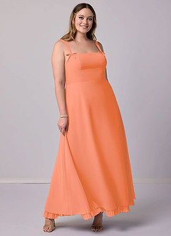 Barbie ♥ Azazie Final Sale Sunset A-Line Pleated Chiffon Dress image8