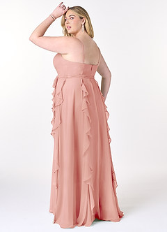 Azazie Peyton Robes de demoiselle d'honneur Robe Trapèze en Mousseline de soie Rayé Rosette image10