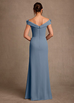 Azazie Jettie Mother of the Bride Dresses Twilight Sheath Pleated Chiffon Dress image3