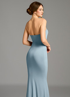 Azazie Shaniya Robes de demoiselle d'honneur Robe Sirène en Jersey extensible de qualité supérieure Sans bretelles Bleu Poussiéreux image7