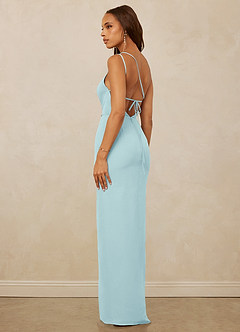 Christian Siriano Bridal for Azazie 1003 Bridesmaid Dresses Sea Glass Sheath One Shoulder Chiffon Dress image7