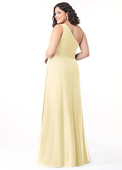Azazie Dallas Bridesmaid Dresses Lemon Sorbet A-Line One Shoulder Chiffon Dress image7
