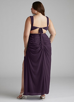 Azazie Jesaphine Brautjungfernkleider Etui Gerafft Gittergewebe Kleid Pflaume image10