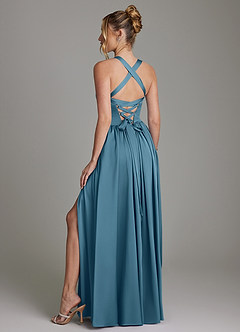 Azazie Francis Bridesmaid Dresses Bermuda A-Line Corset Stretch Satin Dress image7