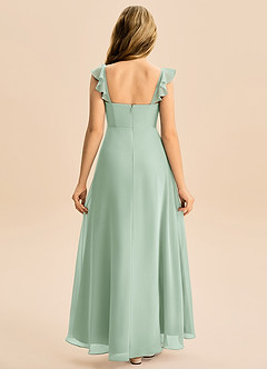 Azazie Mavie Junior Abito A-Line in Chiffon Increspato Agave image2