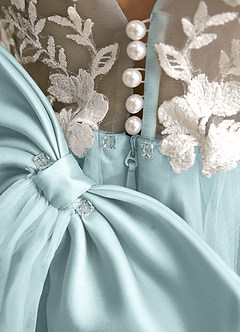 Azazie Mixie Sukienki dla dziewczynek sypiących kwiaty Suknia balowa Koronka Sznurówka Długość kostki Sukienka image8