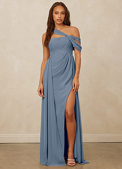 Christian Siriano Bridal for Azazie 1014 Bridesmaid Dresses Twilight A-Line Off the Shoulder Chiffon Dress image4