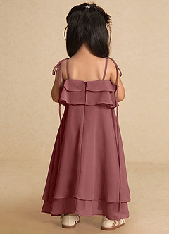 Azazie Temi Flower Girl Dresses Amethyst A-Line Spaghetti Strap Chiffon Dress image9