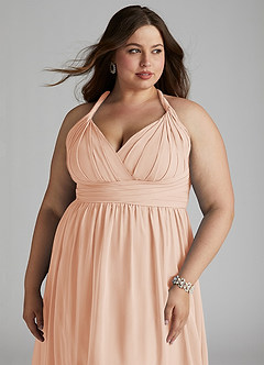 Azazie Ashia Brautjungfernkleider A-Linie Plissee Chiffon Kleid Englisches Rosa image10