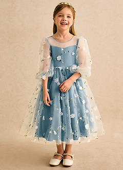 Azazie Elowen Robe Demoiselle D'honneur Fillette Robe Trapèze en Dentelle Encolure en Forme de Cœur Bermude image5