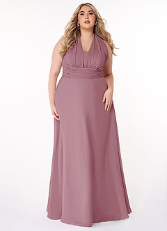 Azazie Fifi Bridesmaid Dresses Vintage Mauve A-Line Strapless Chiffon Convertible Dress image12