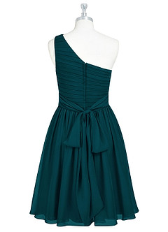 Azazie Katrina Jurken voor bruidsmeisjes Jurk van Chiffon met A-Lijn One-Shoulder Pijnboom image7