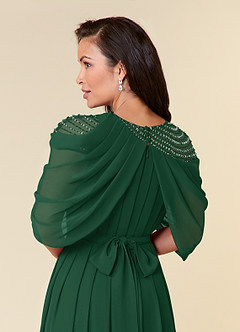 Azazie Olena Mother of the Bride Dresses Dark Green A-Line Sequins Chiffon Dress image6