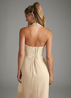 Azazie Tina Bridesmaid Dresses Champagne Mermaid Corset Chiffon Dress image2