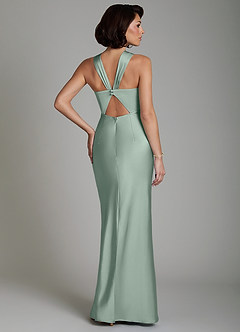 Azazie Zaria Bridesmaid Dresses Agave Mermaid Sweetheart Neckline Stretch Satin Dress image2