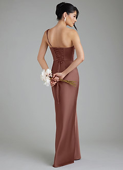 Azazie Sabrina Bridesmaid Dresses Espresso Mermaid Corset Stretch Satin Dress image2