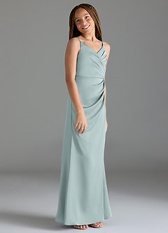 Azazie Maci Junior Klä av Sjöjungfru i Stretch Satin Plisserad image4