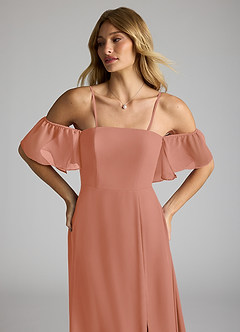 Azazie Sue Bridesmaid Dresses MAI TAI A-Line Off the Shoulder Chiffon Convertible Dress image2