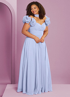 Barbie ♥ Azazie Bridesmaid Dresses Ice A-Line Off the Shoulder Chiffon Convertible Dress image12