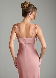 Azazie Ellia Bridesmaid Dresses Dusty Rose A-Line Bow Chiffon Dress image2