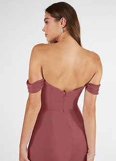 Azazie Kit Bridesmaid Dresses Amethyst Mermaid Off the Shoulder Mesh Dress image7