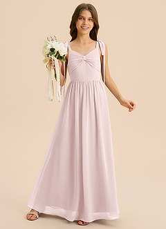 Azazie Izzy Junior Klä av A-Line i Chiffong Plisserad image1