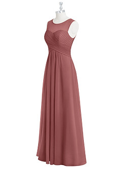 Azazie Gigi Final Sale Dolphin Grey A-Line Pleated Chiffon Dress image8