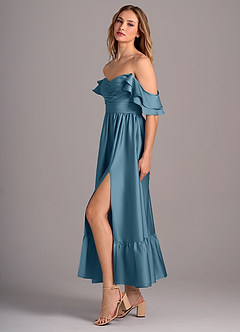Azazie Anaya Robes de demoiselle d'honneur Robe Trapèze Convertible en Satin extensible Encolure en Forme de Cœur Bermude image4