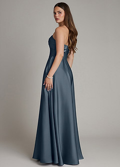 Azazie Meleena Bridesmaid Dresses Twilight A-Line Strapless Stretch Satin Dress image3