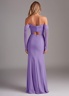 Azazie Hallie Bridesmaid Dresses Tahiti Mermaid Long Sleeve Chiffon Dress image8