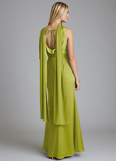 Azazie Tallie Suknie dla druhen Syrena Pofałdowany Satyna elastyczna Do ziemi Sukienka image4