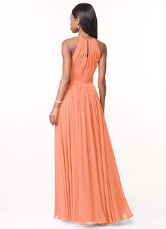 Azazie Cherish Bridesmaid Dresses Sunset A-Line Pleated Chiffon Dress image2
