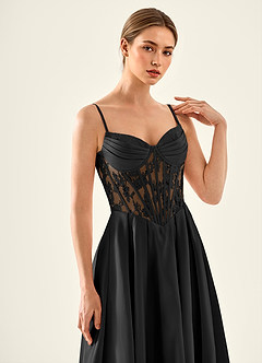 Nimbus Black Cutout Corset Satin Prom Dress image7