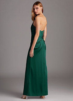 Azazie Lexie Final Sale Emerald Sheath Strapless Stretch Satin Convertible Dress image5